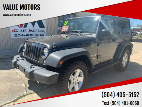 2017 Jeep Wrangler for sale at VALUE MOTORS in Marrero LA