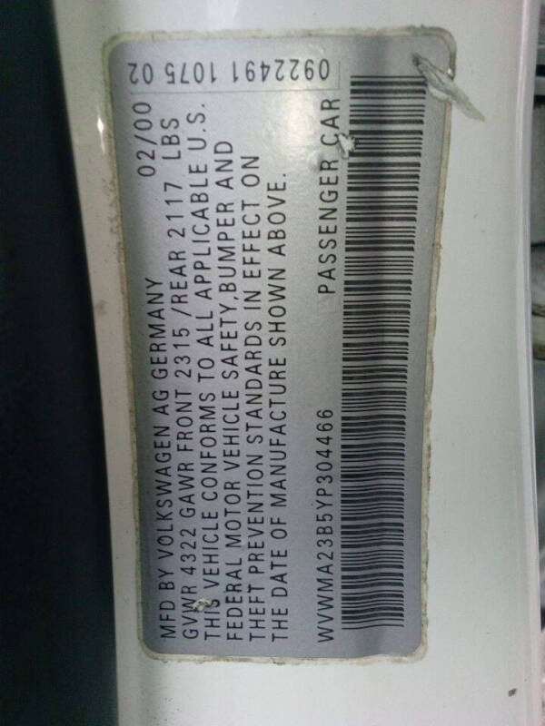 2000 Volkswagen Passat GLS 1.8T