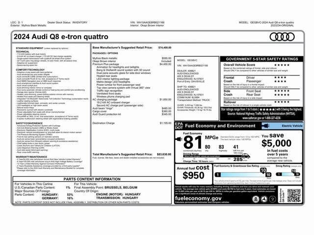 2024 Audi Q8 e-tron quattro Premium Plus