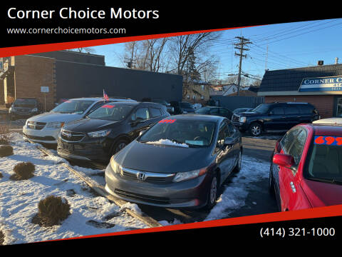 2012 Honda Civic for sale at Corner Choice Motors in West Allis WI