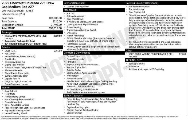 2022 Chevrolet Colorado Z71