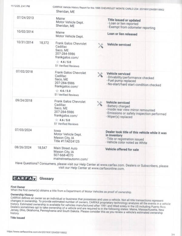 1995 Chevrolet Monte Carlo Z34