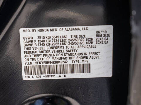2019 Honda Pilot Touring