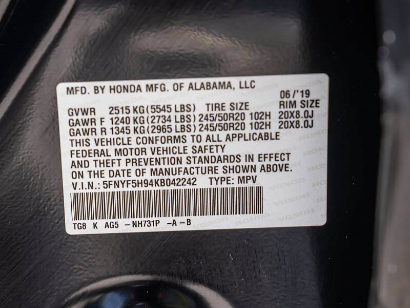 2019 Honda Pilot Touring