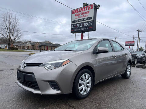 2016 Toyota Corolla for sale at Unlimited Auto Group in West Chester OH