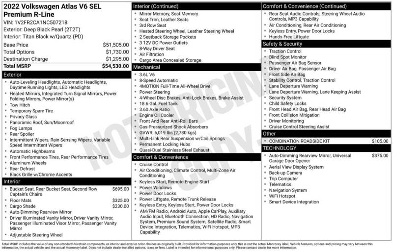 2022 Volkswagen Atlas V6 SEL Premium R-Line 4Motion