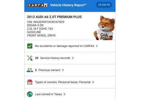 2012 Audi A6 2.0T Premium Plus