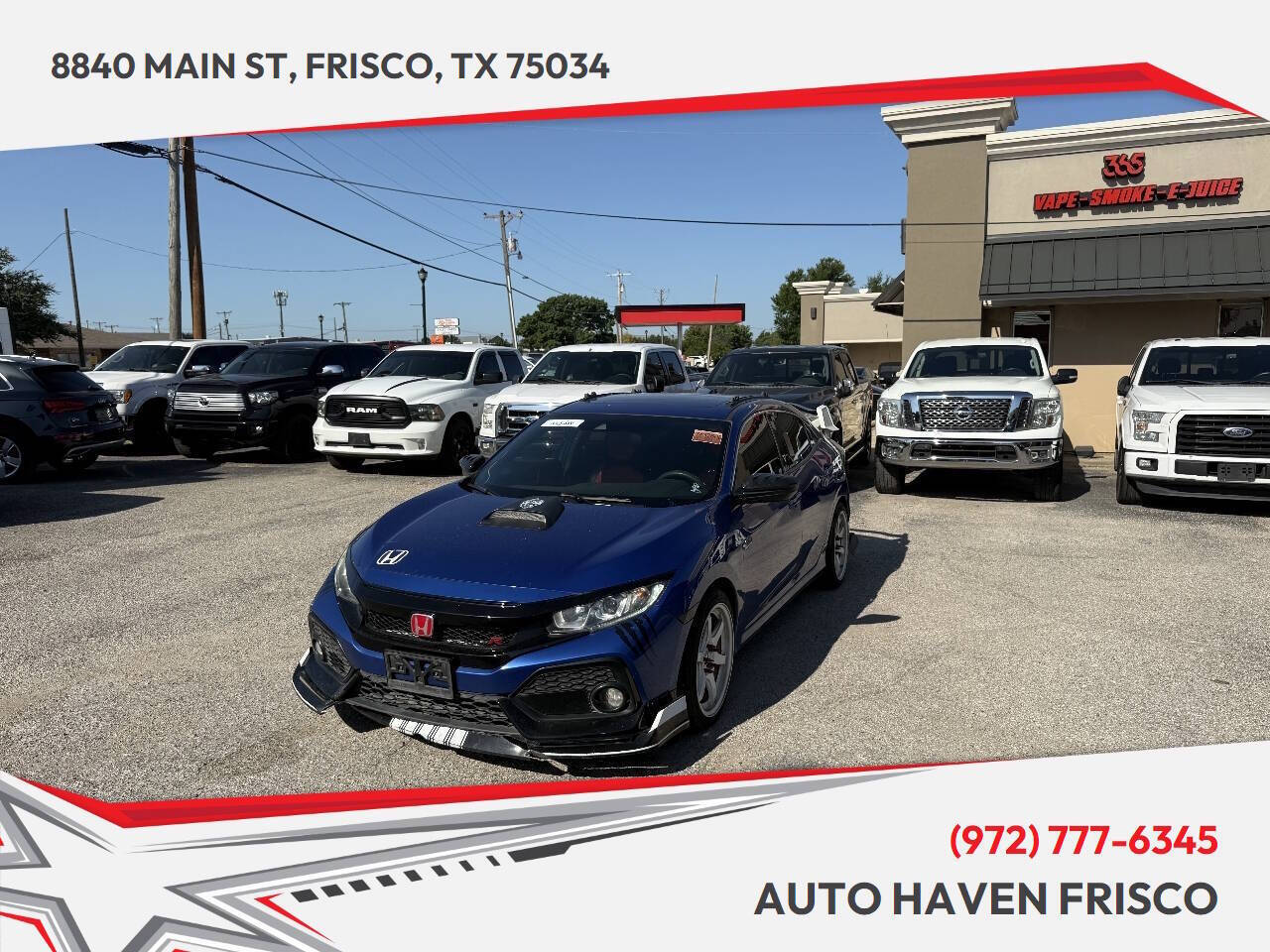 Aegean Blue Metallic 2019 Honda Civic Hatchback Hatchback Front-Wheel Drive Continuously Variable Transmission