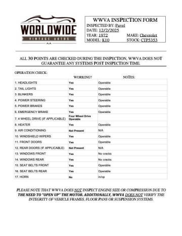 1972 Chevrolet C/K 10 Series