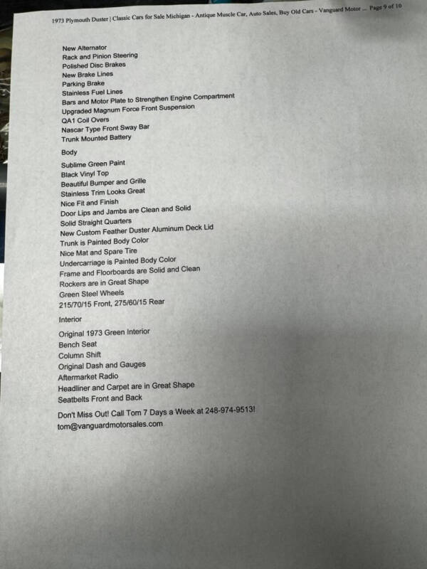 1973 Plymouth Duster