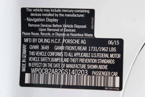 2016 Porsche Boxster S