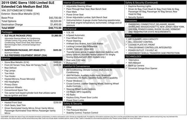 2019 GMC Sierra 1500 Limited SLE