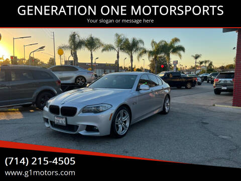 2013 BMW 5 Series for sale at GENERATION ONE MOTORSPORTS in La Habra CA