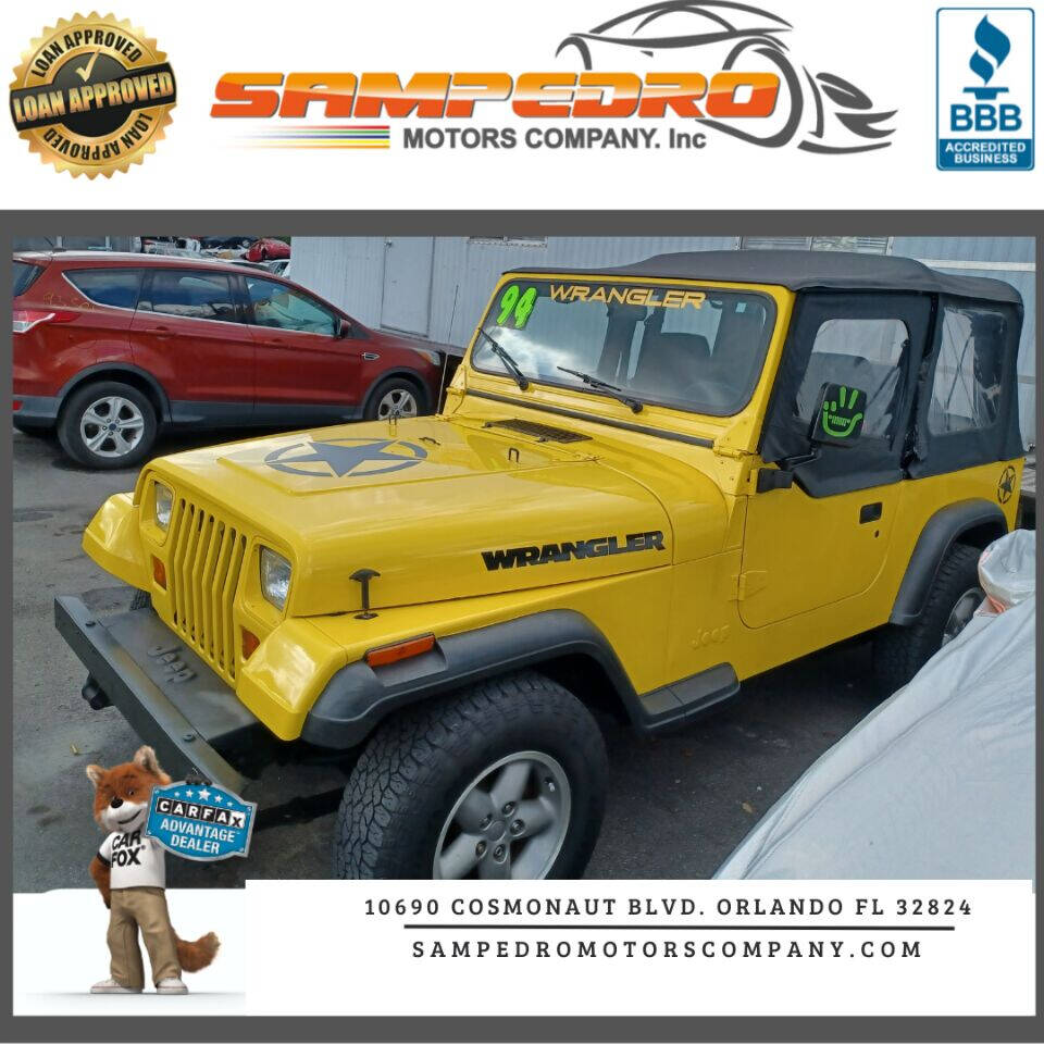 Yellow 1994 Jeep Wrangler S 2dr S 4WD SUV 1