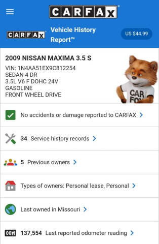 2009 Nissan Maxima 3.5 S