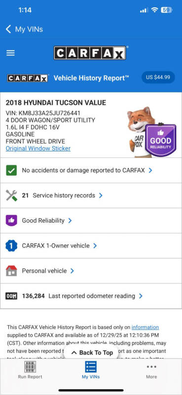 2018 Hyundai Tucson Value