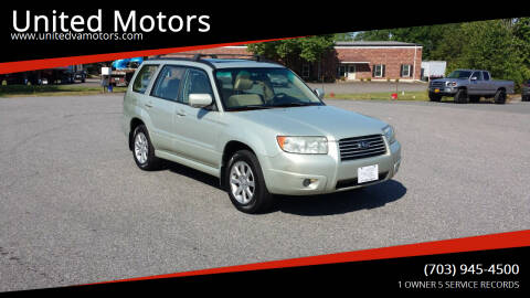 2007 Subaru Forester for sale at United Motors in Fredericksburg VA