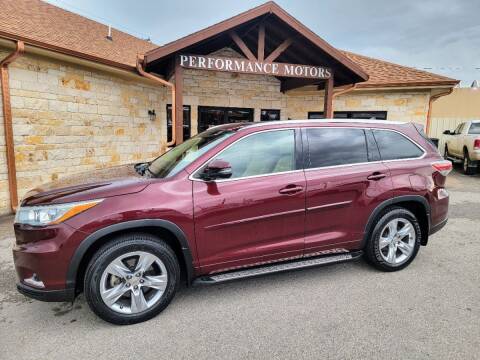2014 Toyota Highlander for sale at Performance Motors Killeen Second Chance in Killeen TX
