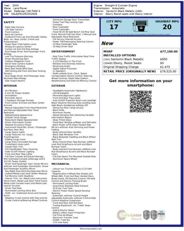 2024 Land Rover Defender 130 P400 S
