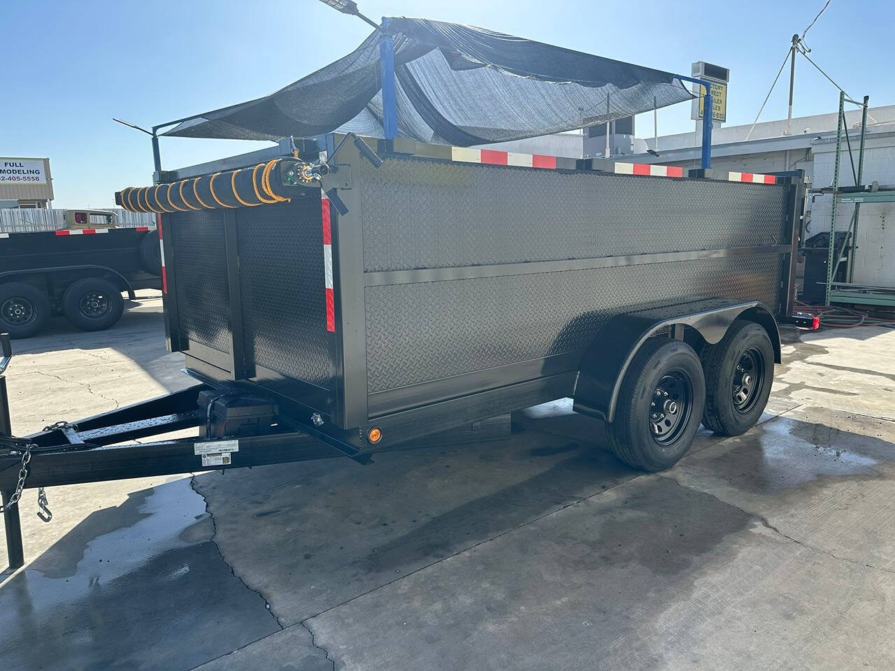 2025 Polestar 12x8x3 Diamond Plated Dump Trailer for sale at Factory Direct Trailer Sales in Phoenix, AZ