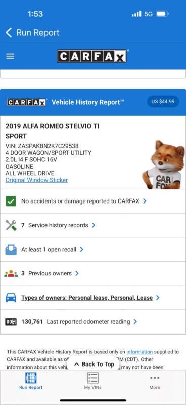 2019 Alfa Romeo Stelvio Ti Sport