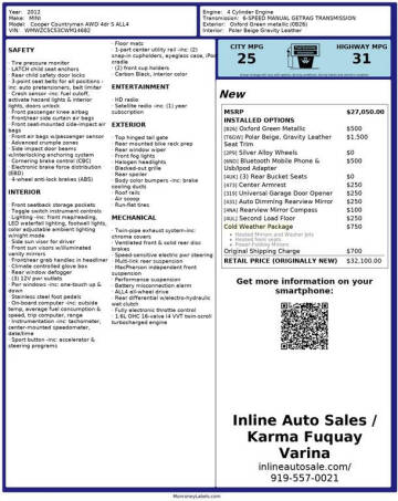 2012 MINI Cooper Countryman S ALL4