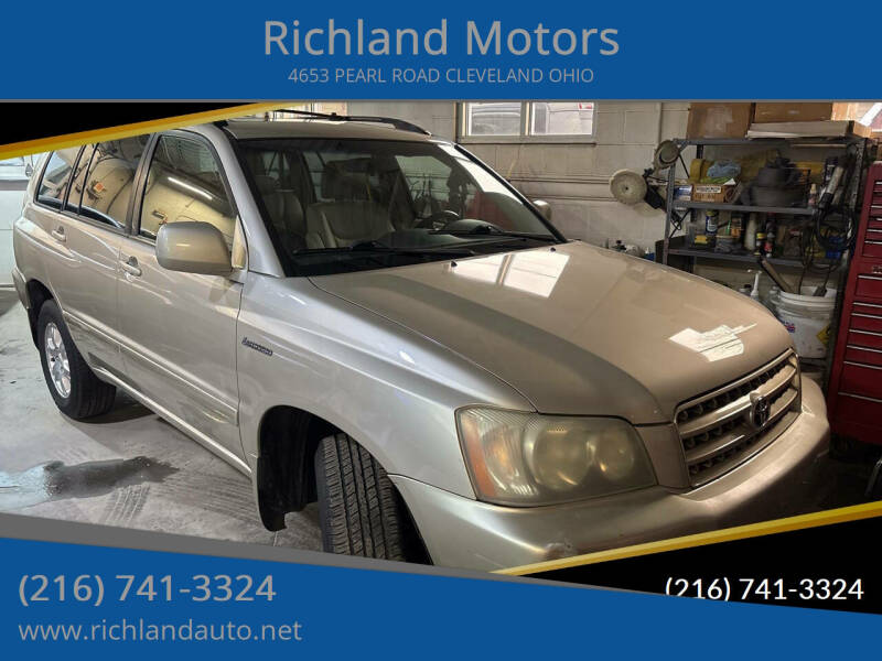 2003 Toyota Highlander for sale at Richland Motors in Cleveland OH