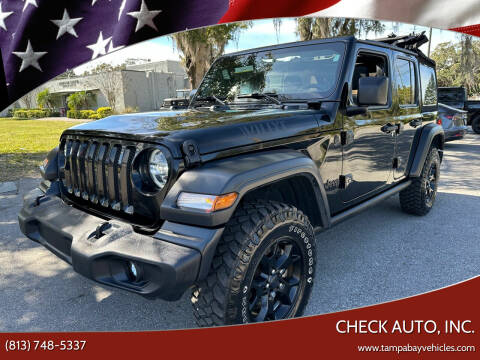 2020 Jeep Wrangler Unlimited for sale at CHECK AUTO, INC. in Tampa FL