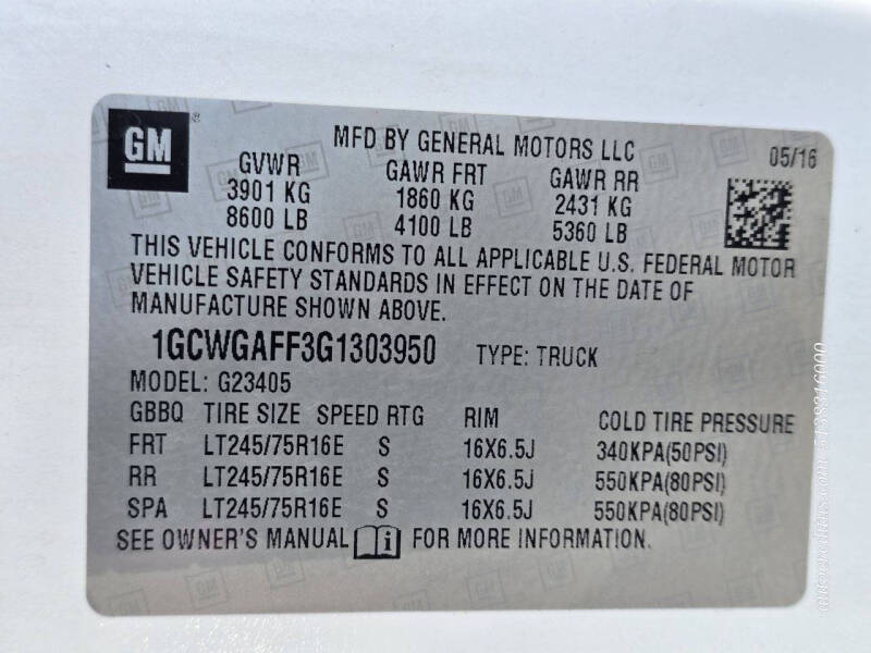 2016 Chevrolet Express 2500