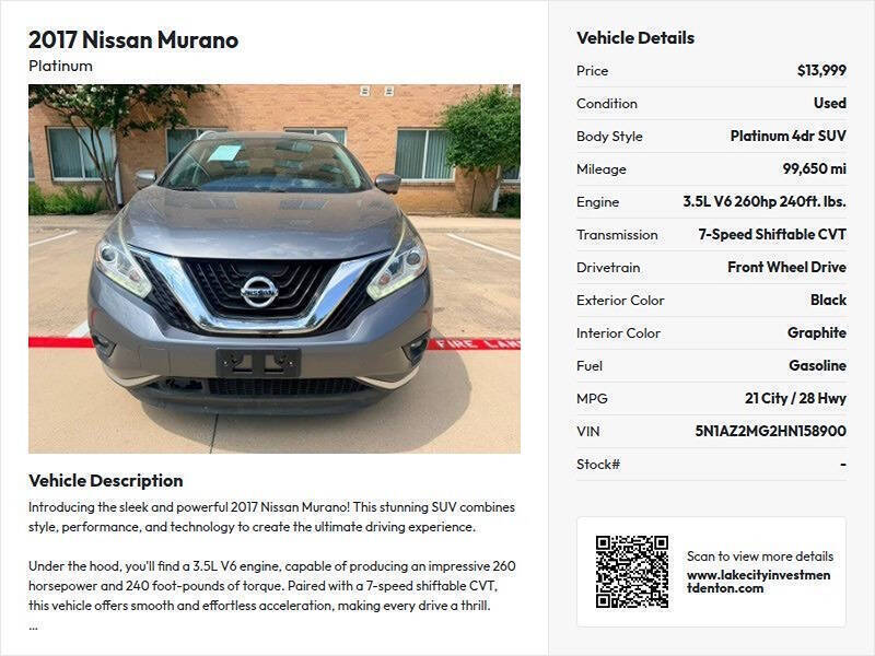 2017 Nissan Murano Platinum