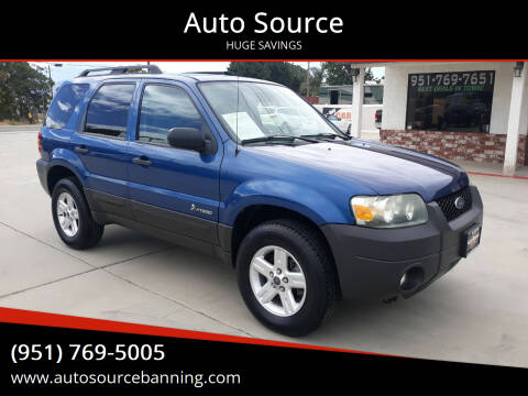 2007 Ford Escape Hybrid for sale at Auto Source in Banning CA