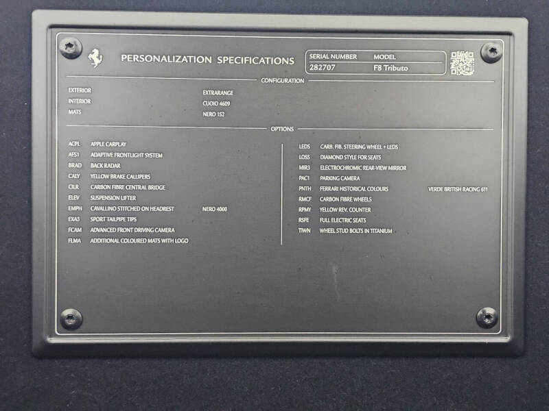 2022 Ferrari F8 Tributo