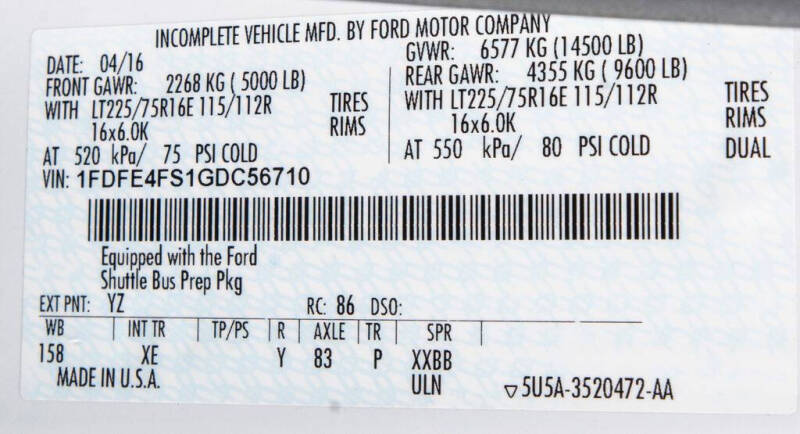 2016 Ford E-Series E-450 SD