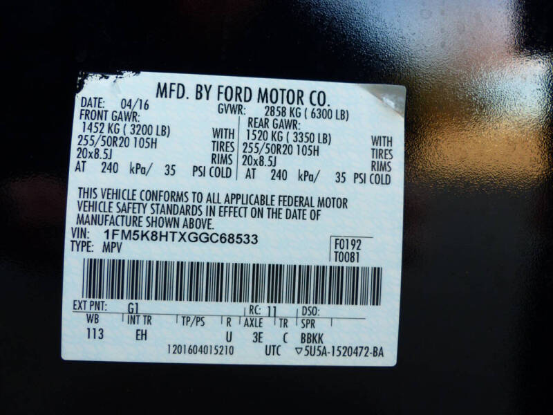 2016 Ford Explorer Platinum