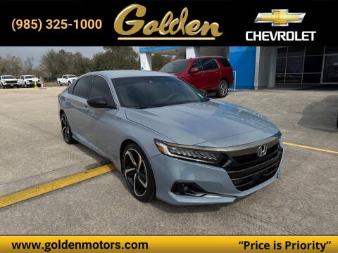 2021 Honda Accord for sale at GOLDEN MOTORS in Cut Off LA