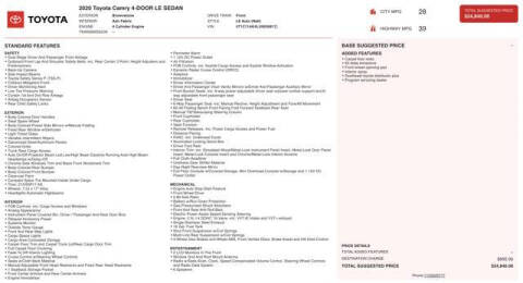 2020 Toyota Camry LE