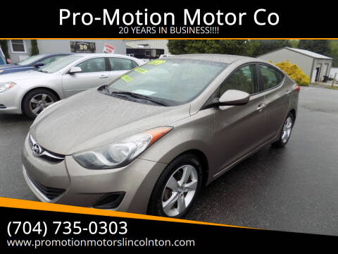 2013 Hyundai Elantra for sale at Pro-Motion Motor Co in Lincolnton NC