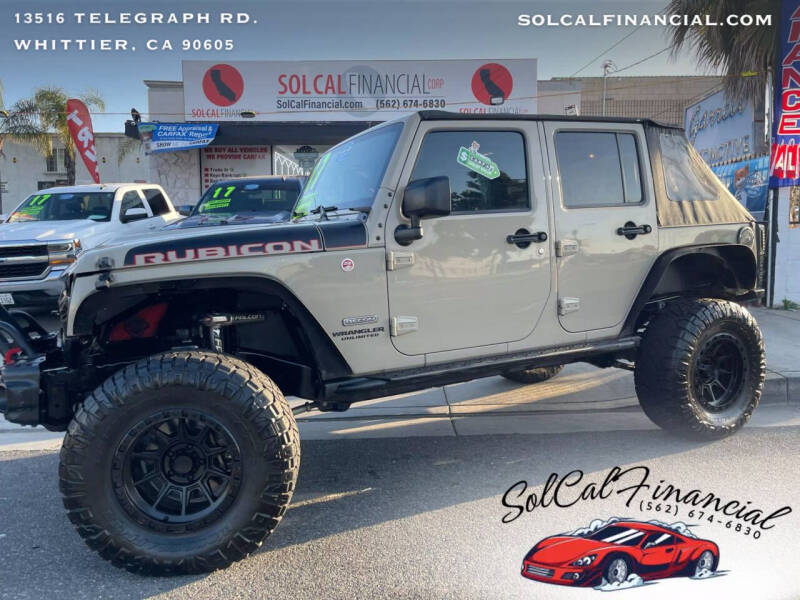 2017 Jeep Wrangler Unlimited for sale at Sol Cal Financial Corp in Whittier CA