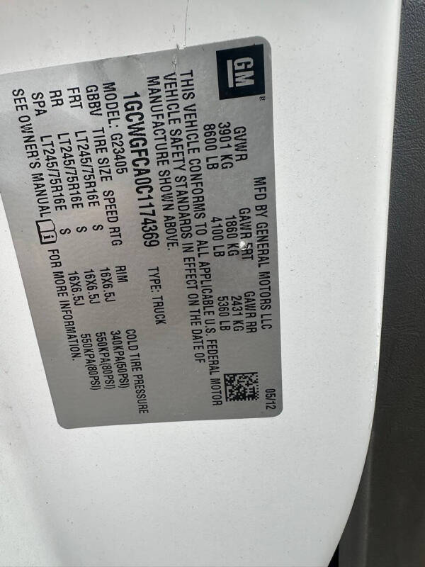 2012 Chevrolet Express 2500