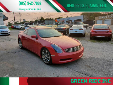 2005 Infiniti G35 for sale at Green Ride Inc in Nashville TN
