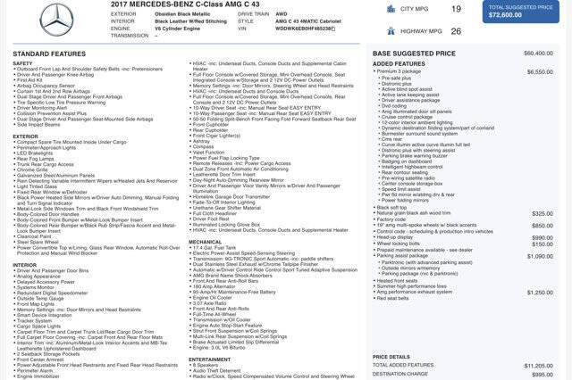 2017 Mercedes-Benz C-Class AMG C 43