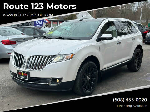 2014 Lincoln MKX for sale at Route 123 Motors in Norton MA
