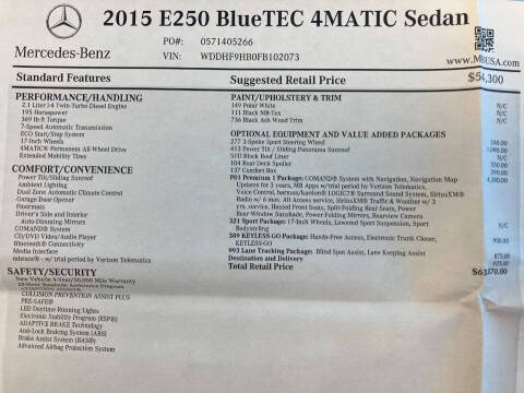 2015 Mercedes-Benz E-Class E 250 BlueTEC 4MATIC