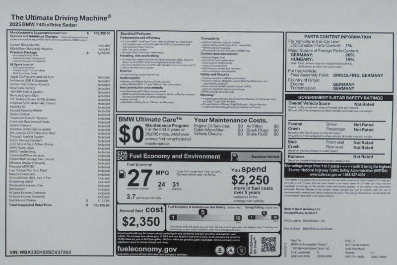2025 BMW 7 Series 740i xDrive