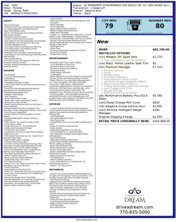 2022 Porsche Taycan