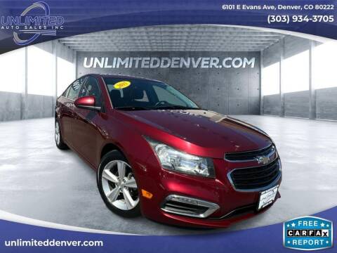 2015 Chevrolet Cruze for sale at Unlimited Auto Sales in Denver CO