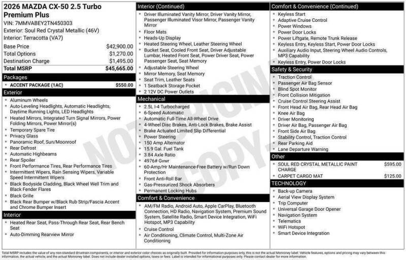2026 Mazda CX-50 2.5 Turbo Premium Plus