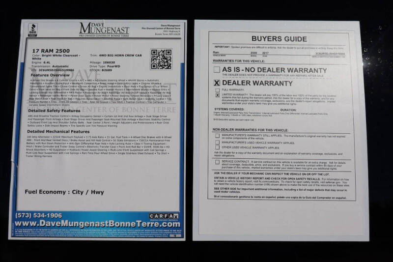 2017 RAM 2500 Big Horn