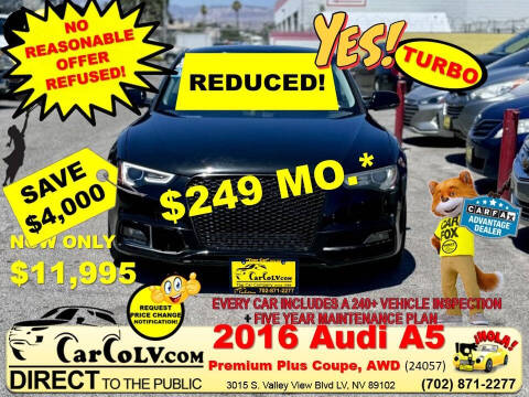 2016 Audi A5 for sale at The Car Company - 249 monthly payments in Las Vegas NV