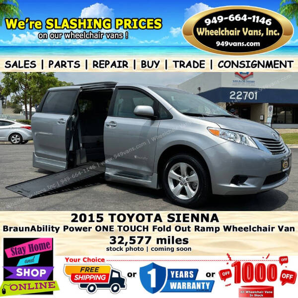 2015 Toyota Sienna for sale at Wheelchair Vans Inc in Laguna Hills CA